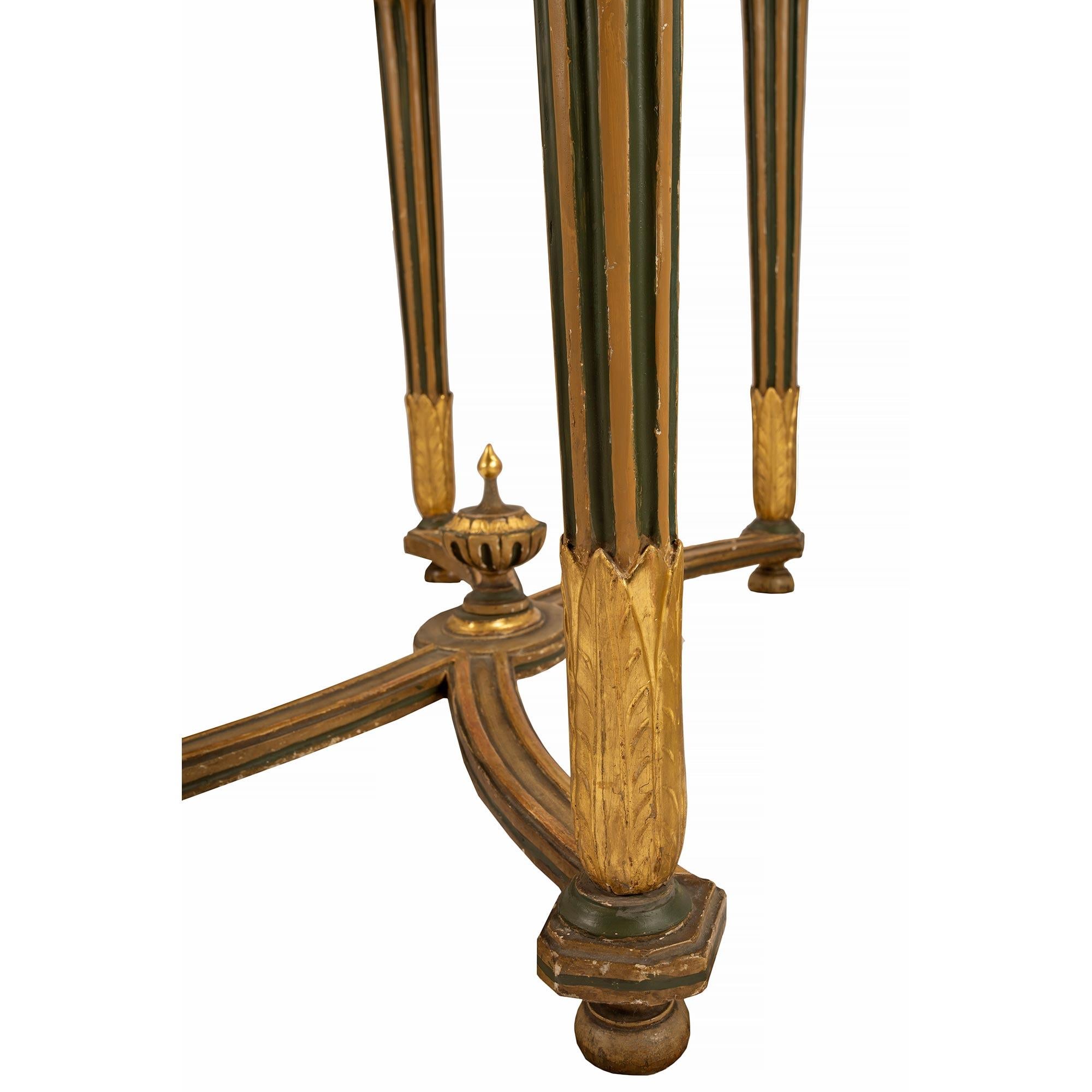 Italienische Konsole aus vergoldetem Holz und Marmor aus der Louis-XVI-Periode des 18. Jahrhunderts im Angebot 4