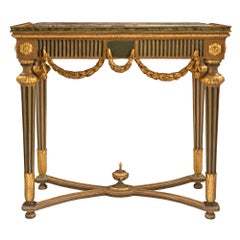 Italian 18th Century Louis XVI Period Giltwood and Marble Console