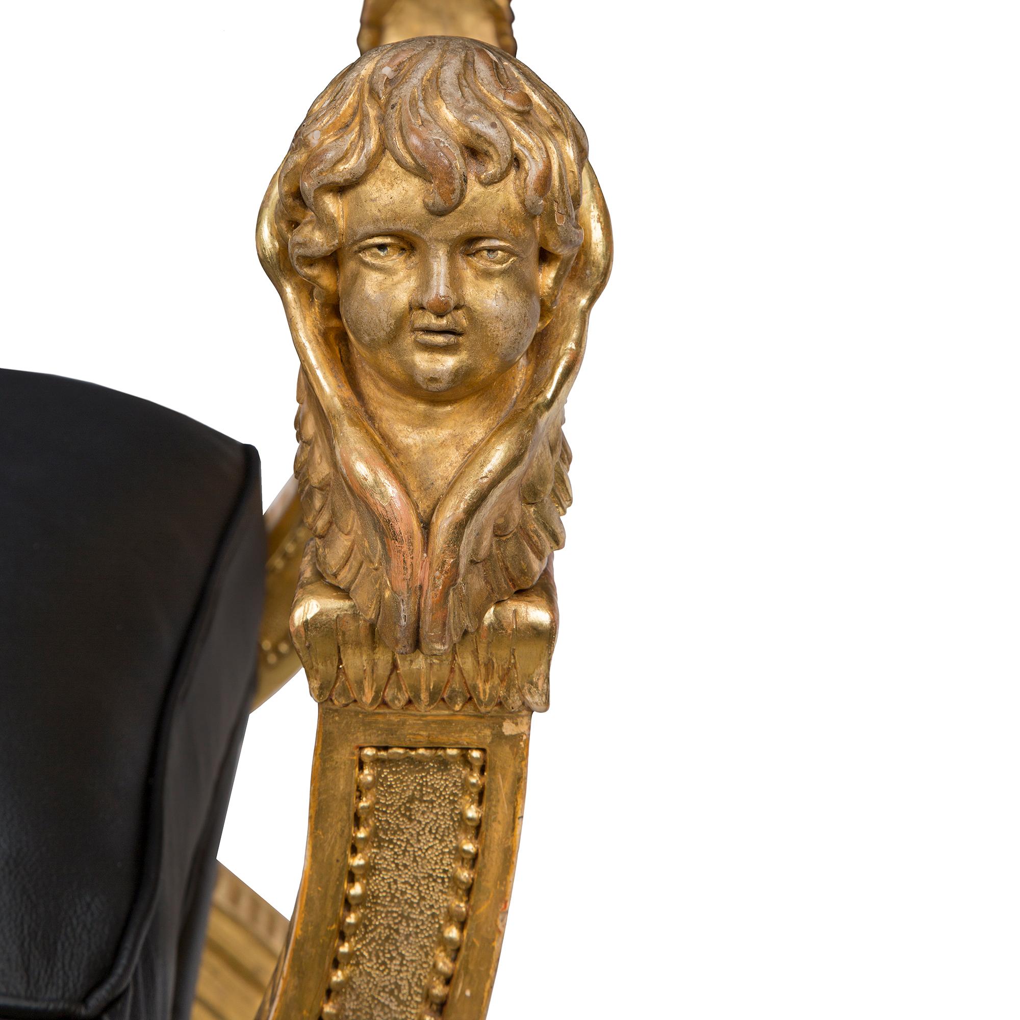 Banc italien en bois doré d'époque Louis XVI du 18ème siècle en vente 1
