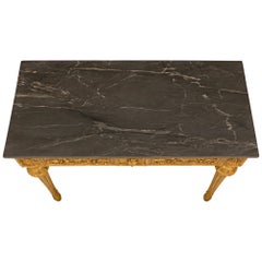 Italian 18th Century Louis XVI Period Giltwood & Marble Freestanding Console