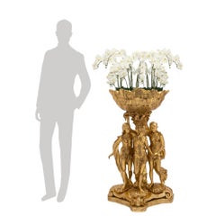 Italian 18th Century Louis XVI Period Giltwood Three Graces Planter