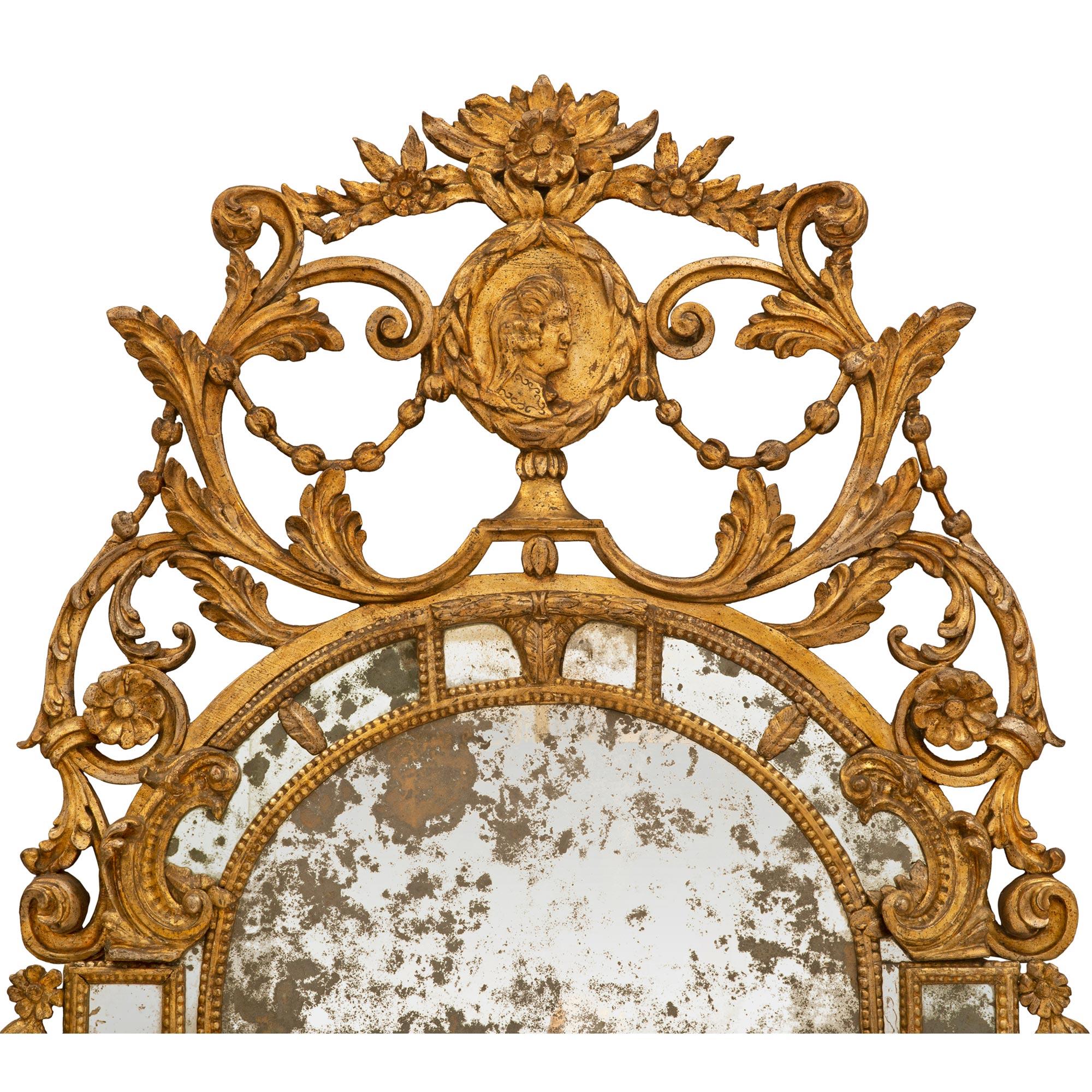 18th Century and Earlier Italian 18th Century Louis XVI Period Mecca Mirror For Sale