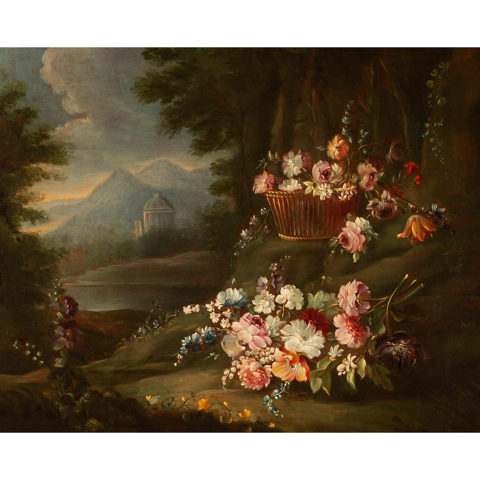 Italian 18th Century Louis XVI Period Oil on Canvas Still Life Painting In Good Condition For Sale In West Palm Beach, FL