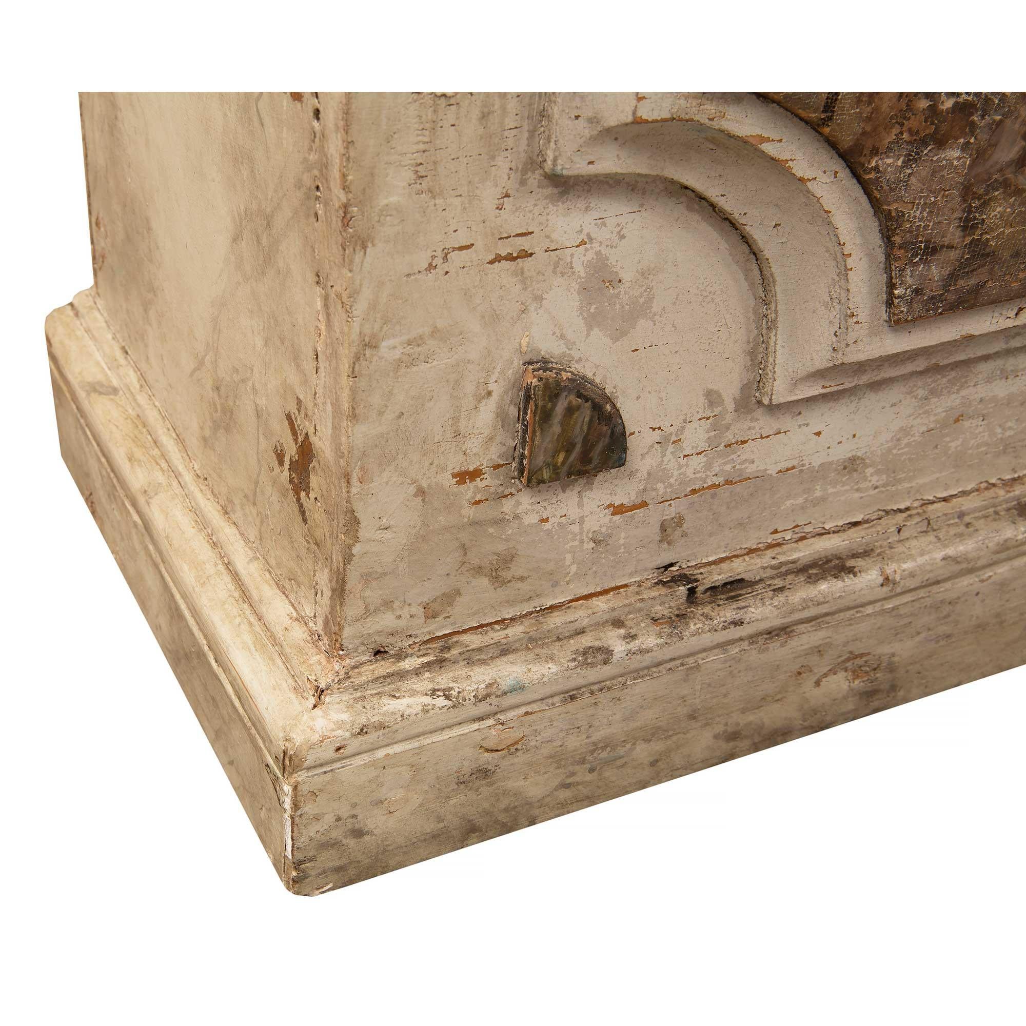 Italian 18th Century Louis XVI Period Patinated and Faux Marble Storage Benches For Sale 7