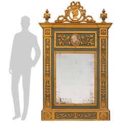 Italian 18th Century Louis XVI Period Patinated and Giltwood Trumeau