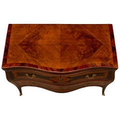 Italian 18th Century Louis XV Period Rosewood, Mahogany, And Satinwood Commode