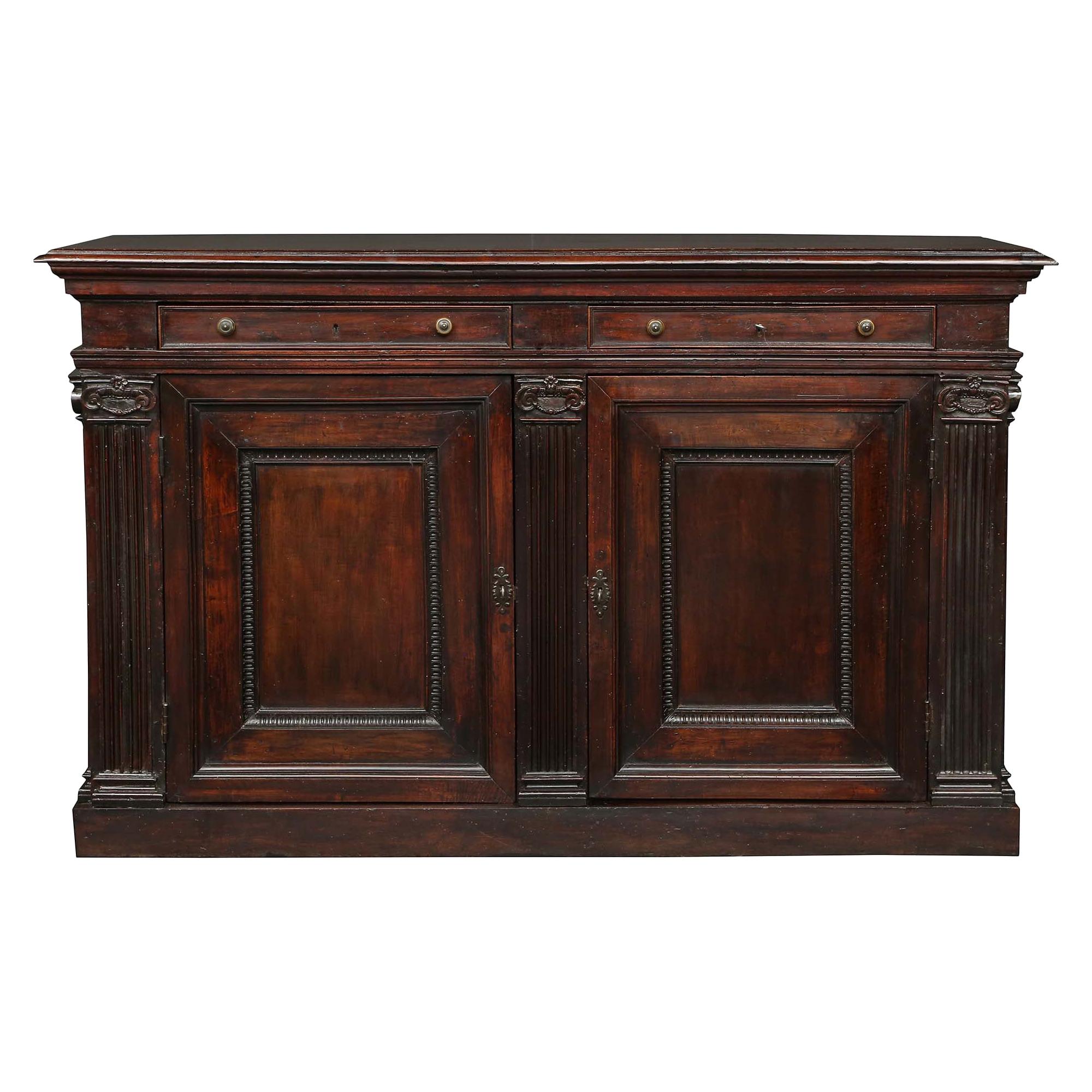 Italian 18th Century Louis XVI Period Walnut Credenza For Sale