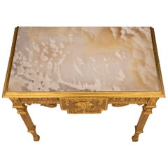 Italian 18th Century Louis XVI St. Giltwood And Alabastro Cotognino Console
