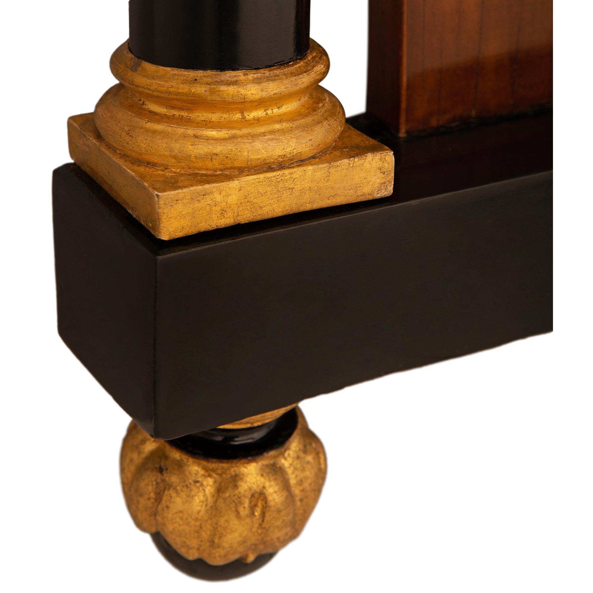 Italian 18th century Louis XVI st. Giltwood, Ebonized Fruitwood, Walnut mirror For Sale 3