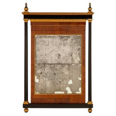 Italian 18th century Louis XVI st. Giltwood, Ebonized Fruitwood, Walnut mirror