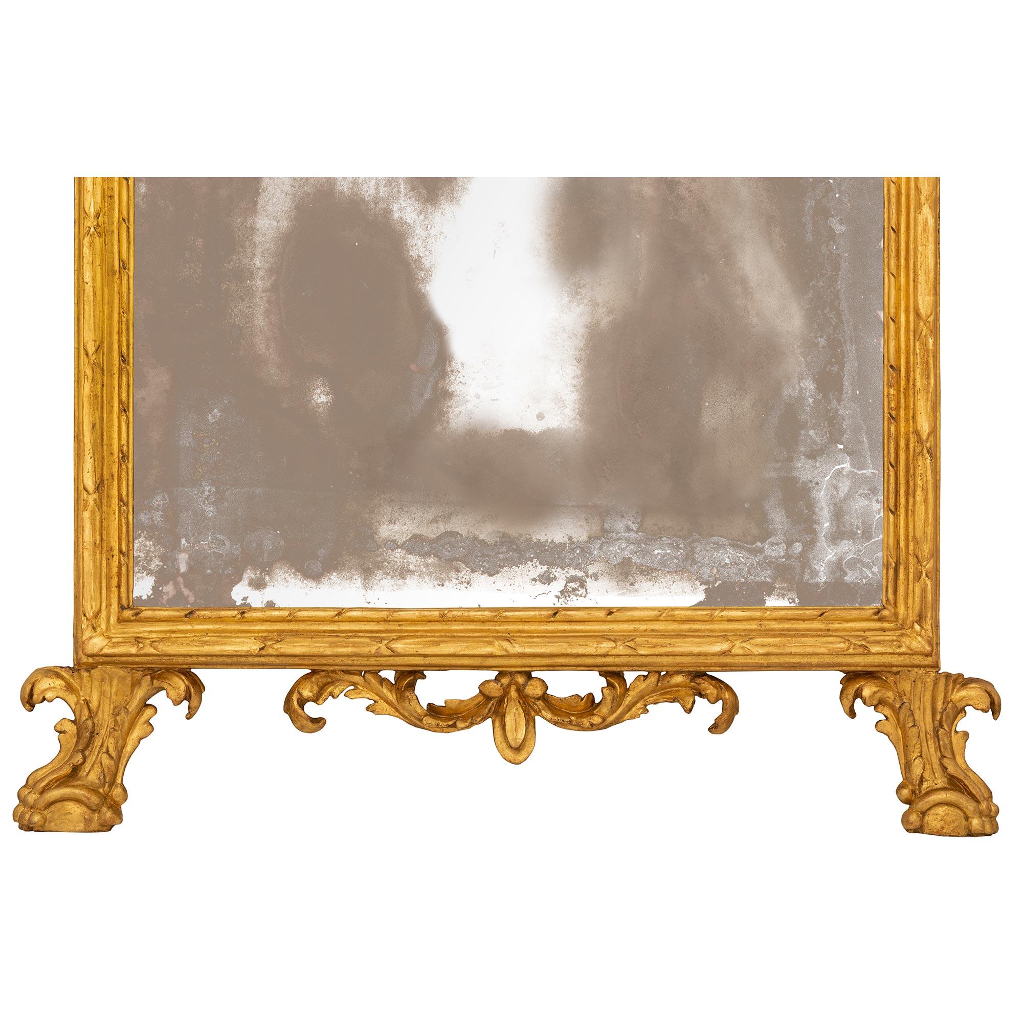 Italian 18th Century Louis XVI St. Giltwood Mirror For Sale 3