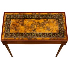 Console italienne Louis XVI du 18ème siècle en acajou et Scagliola, de Toscane