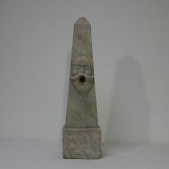 Italian 18th Century Marble Obelisk with a Fountain Head