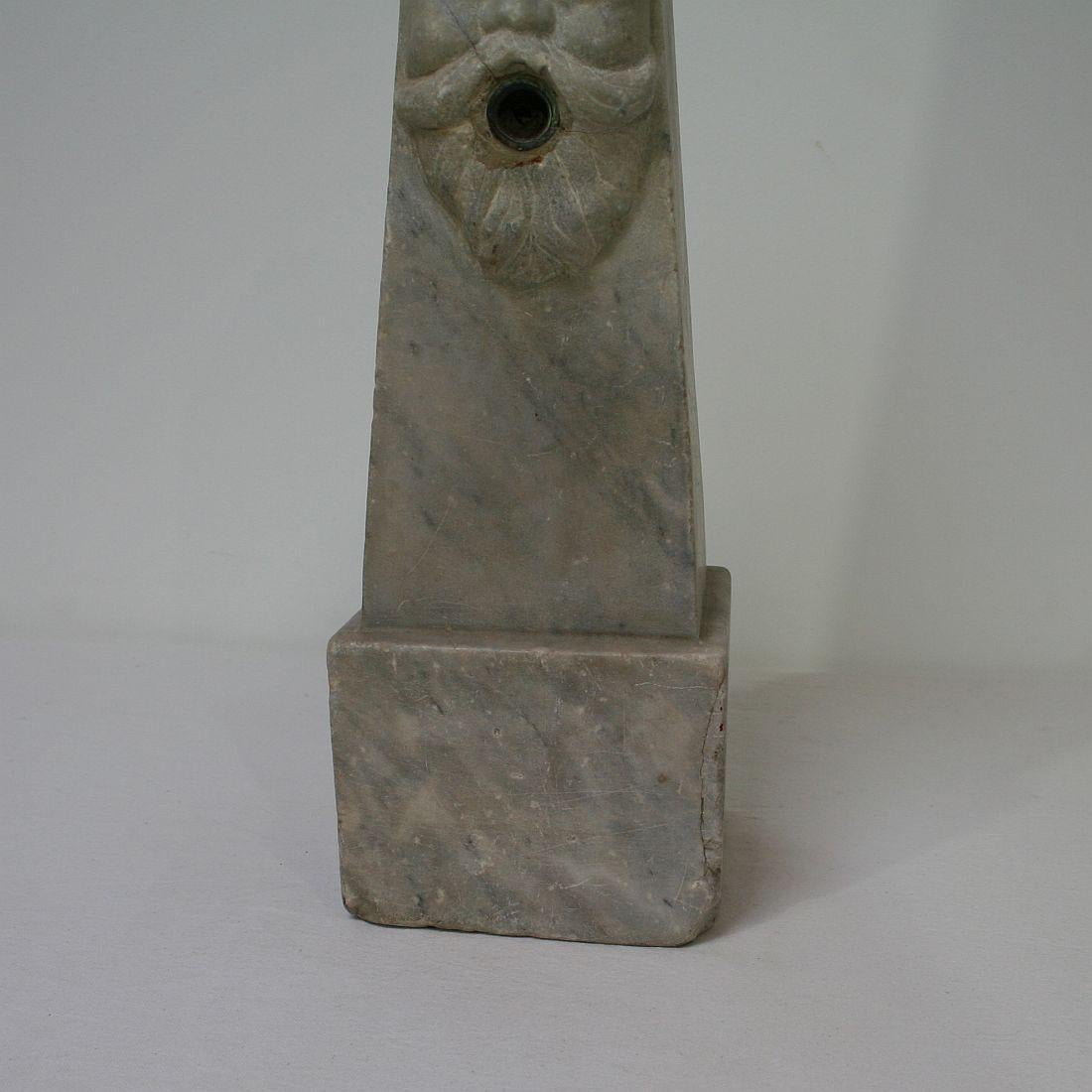 Italian 18th Century Marble Obelisk with a Fountain Head 4