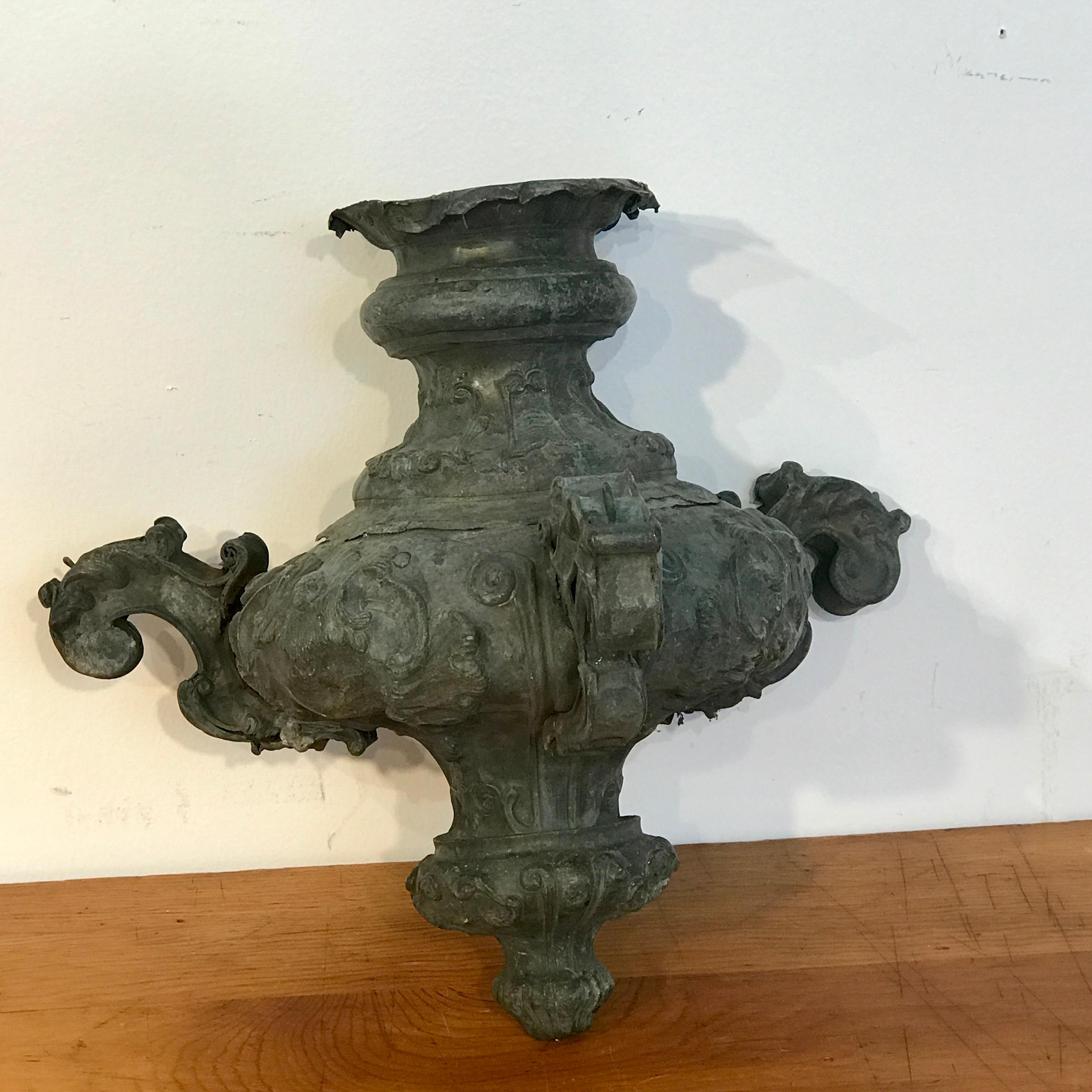 Italian 18th Century Mounted Fragment of a Copper Sanctuary Font 7