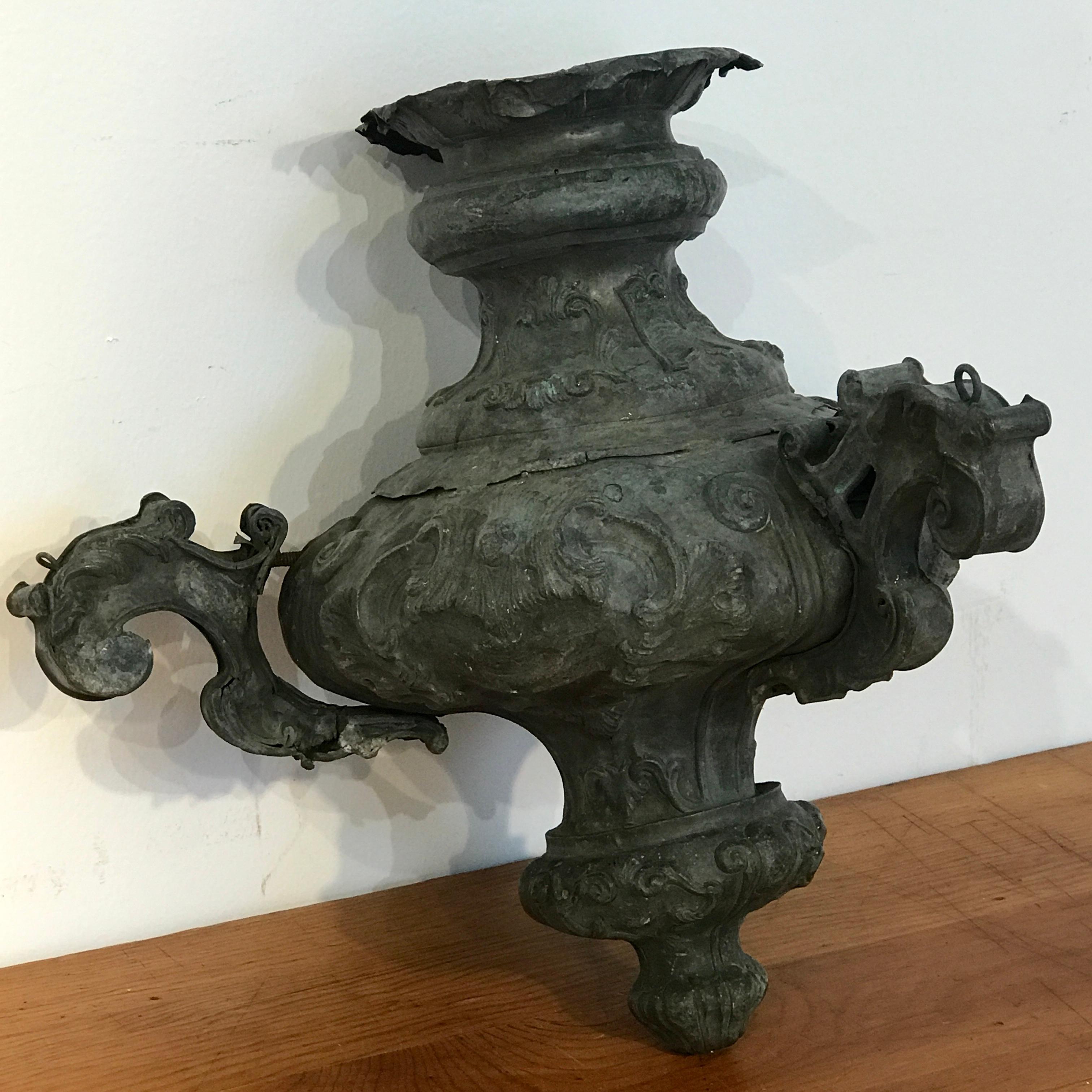 Italian 18th Century Mounted Fragment of a Copper Sanctuary Font 8