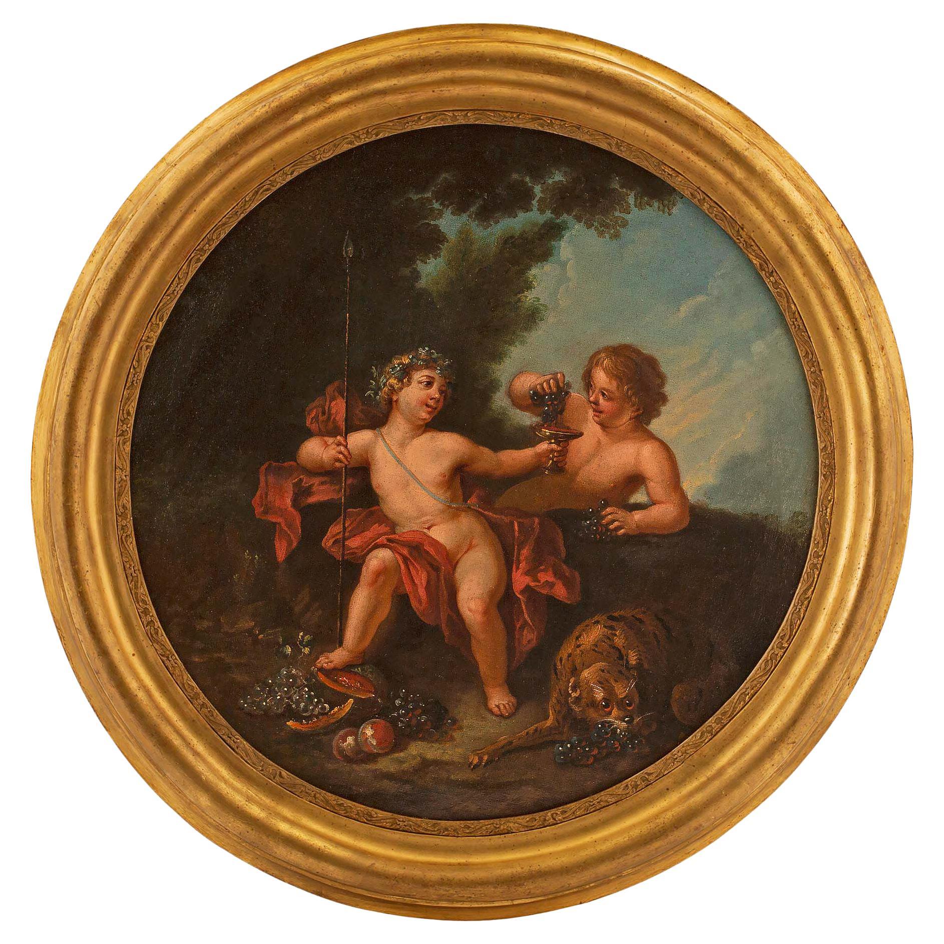Huile sur toile italienne néoclassique du XVIIIe siècle