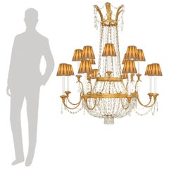 Italian 18th century Neo-Classical st. Gilt Metal, Giltwood, Iron and Crystal c