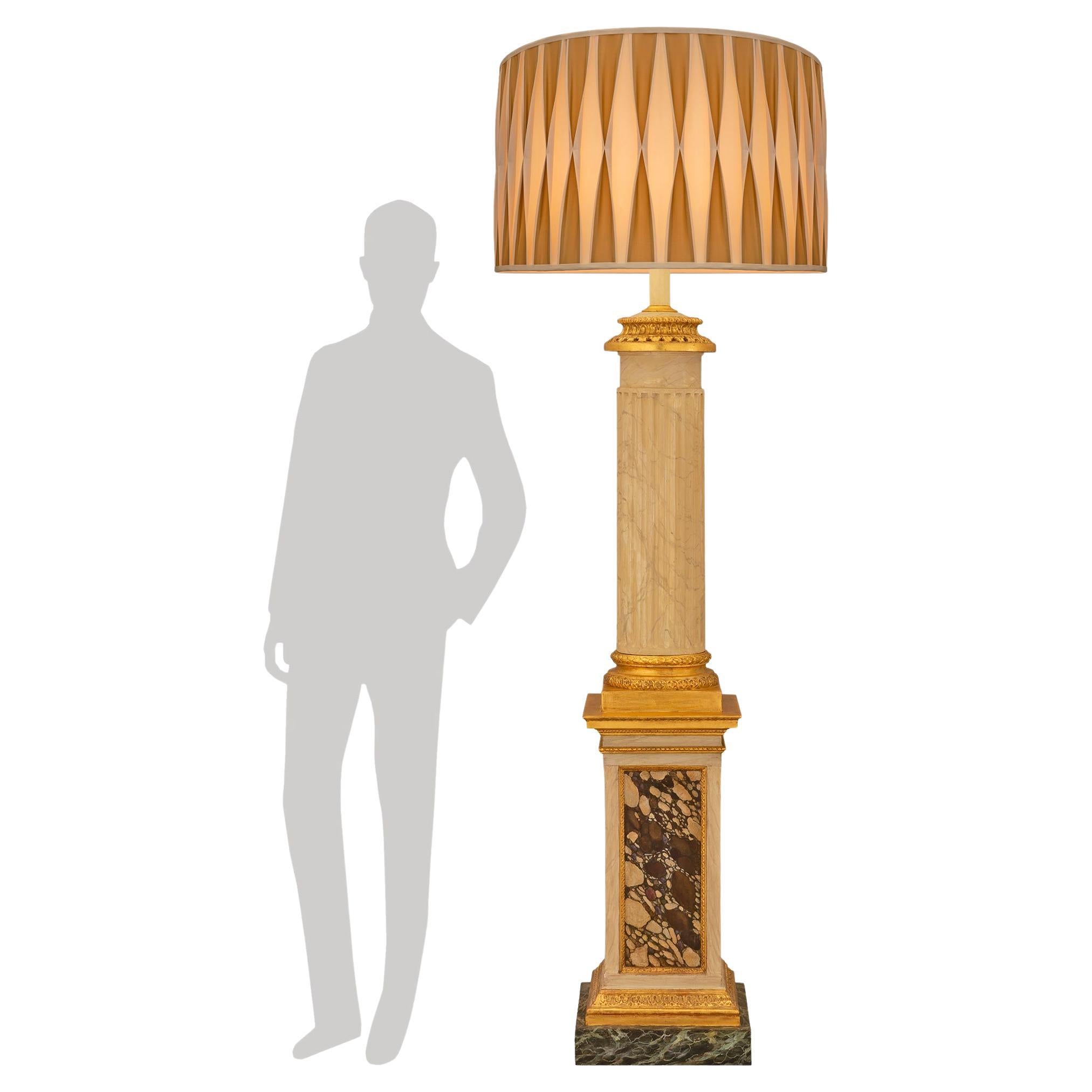 Italian 18th Century Neo-Classical St. Giltwood Floor Lamp For Sale