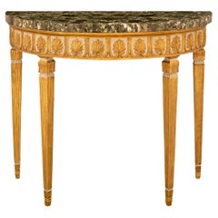 Italienische neoklassizistische Konsole aus dem 18. Louis XVI Periode patinierte Wood Wood Konsole
