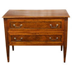 Italian 18th Century Neoclassical Commode with Two Drawers and Fluted Accents