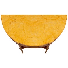 Italian 18th Century Neoclassical Demilune Walnut Console