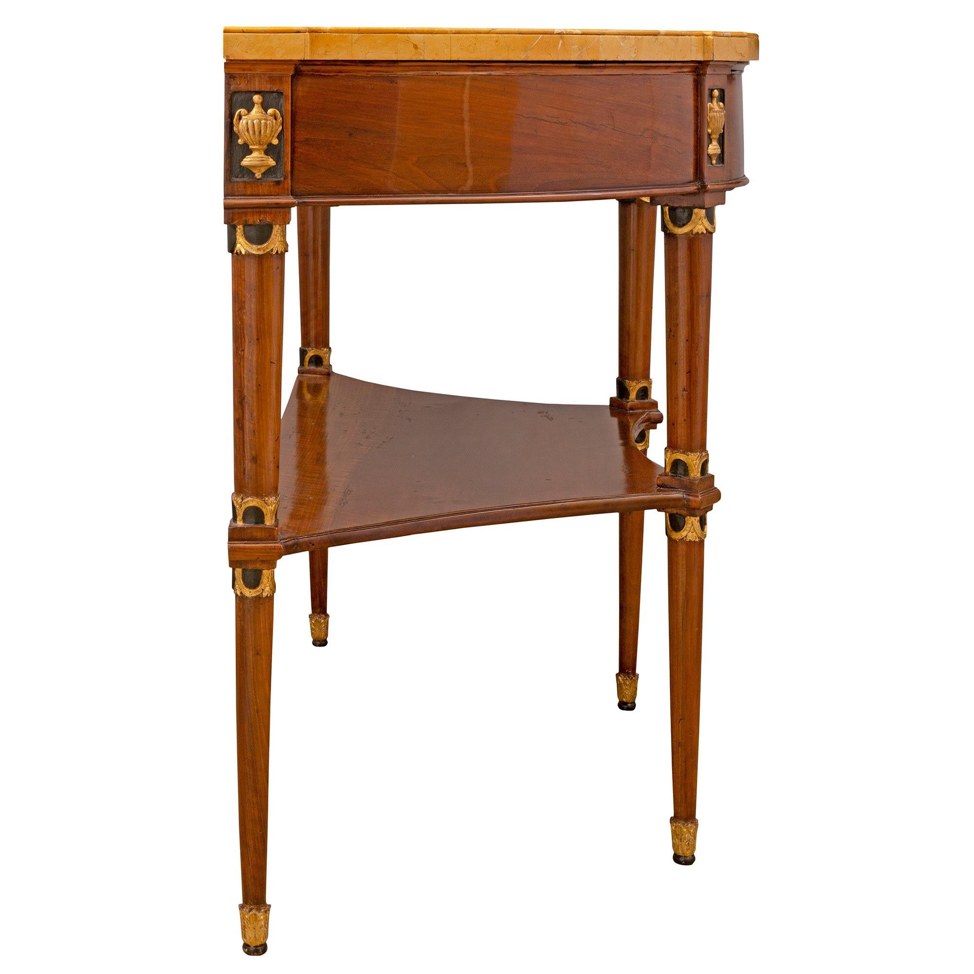18th Century and Earlier Italian 18th Century Neoclassical Demilune Walnut Console For Sale