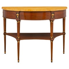 Consolle in legno di noce Demilune del XVIII secolo