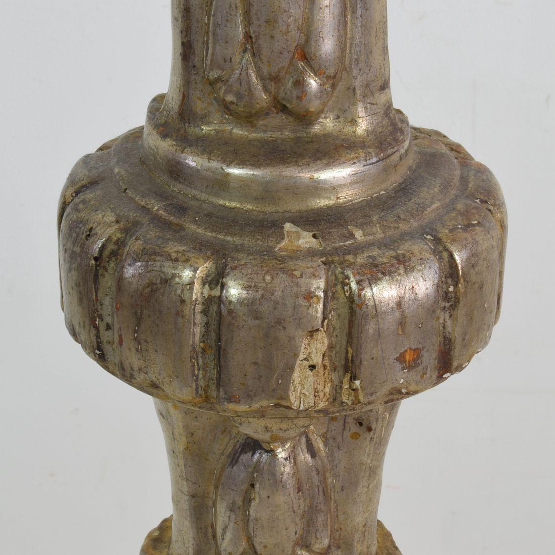 Italian 18th Century Neoclassical Silvered Candlestick 5