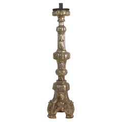Italian 18th Century Neoclassical Silvered Candlestick