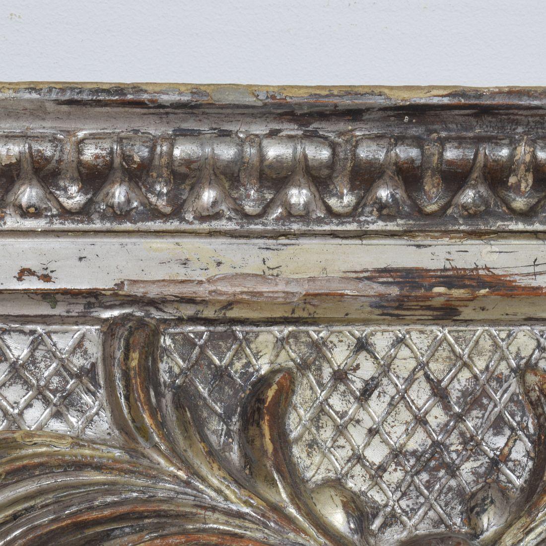 Piédestal néoclassique italien du 18ème siècle en bois sculpté et argenté en vente 9