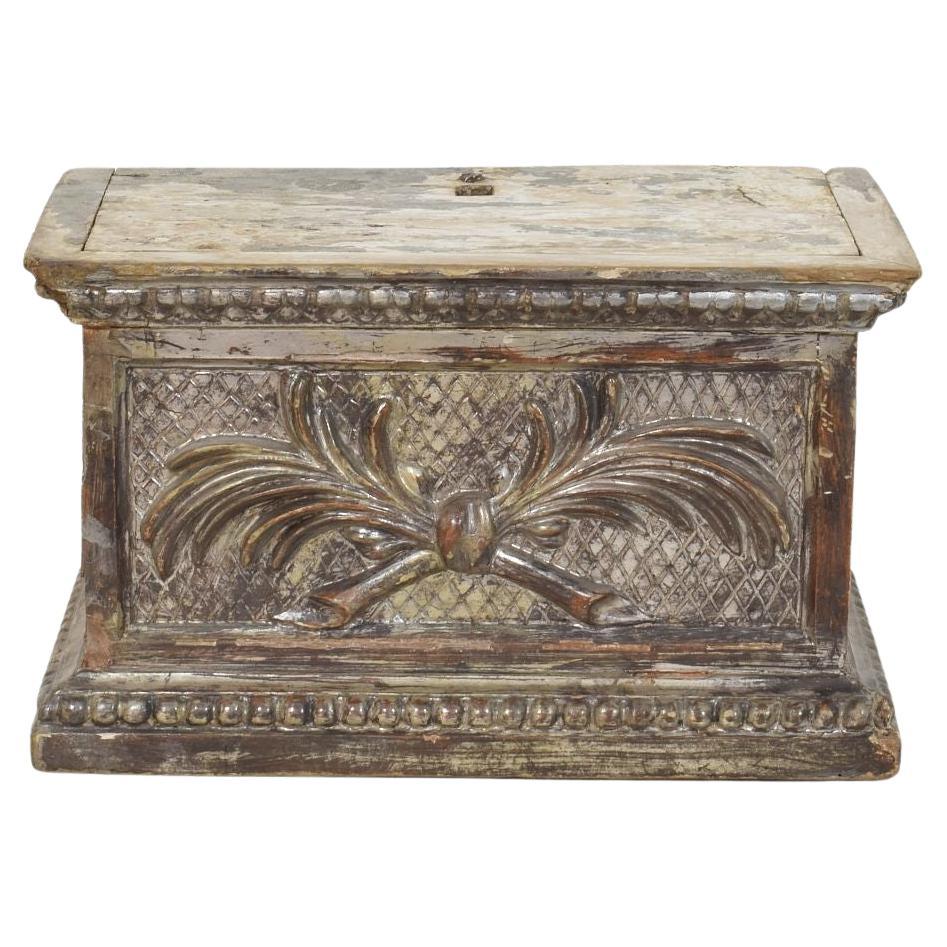 Pedestal italiano neoclásico de madera tallada en plata del siglo XVIII