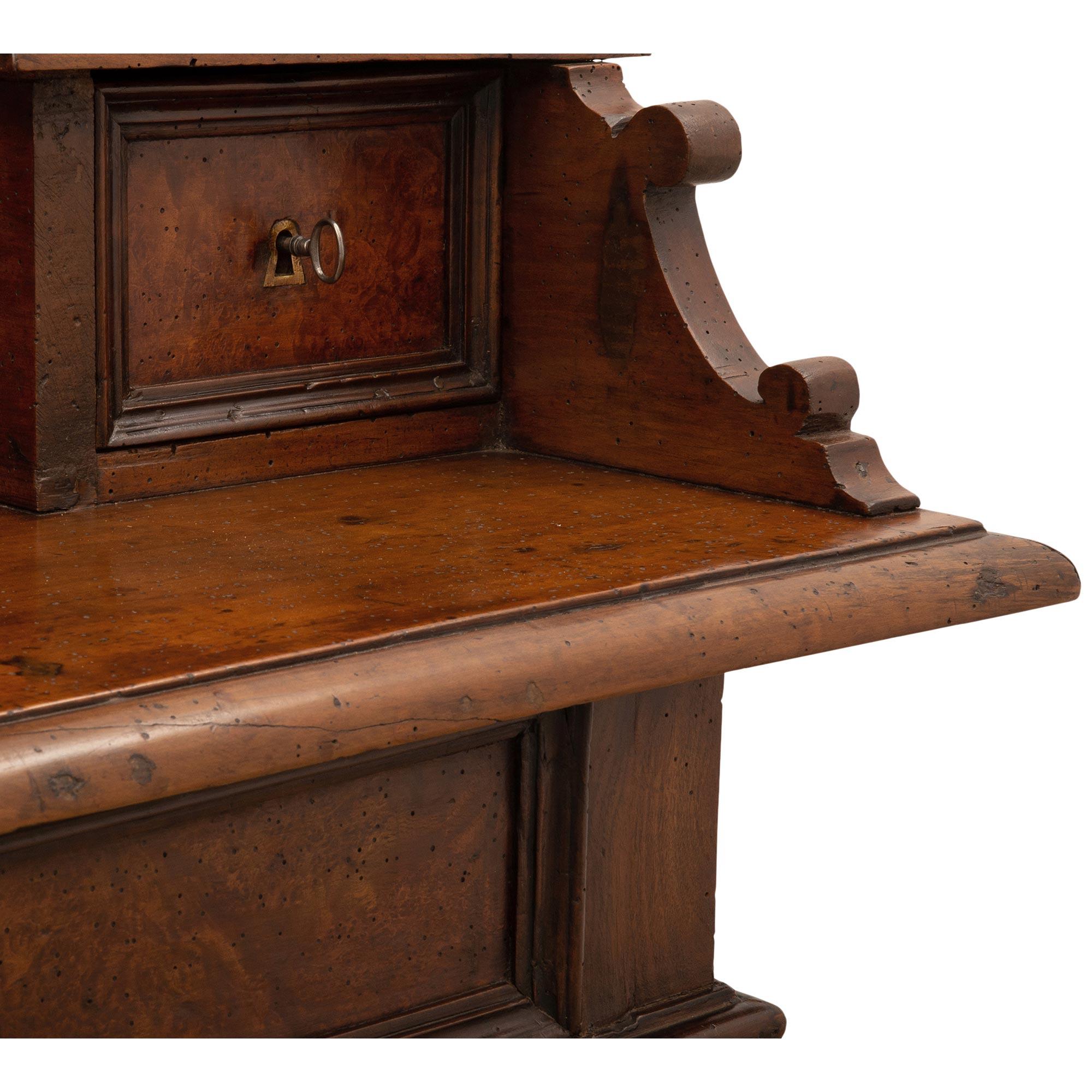 18th Century and Earlier Italian 18th Century Northern Italian Walnut Desk For Sale