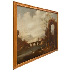 Italian 18th Century Oil on Canvas Painting in a Giltwood Frame