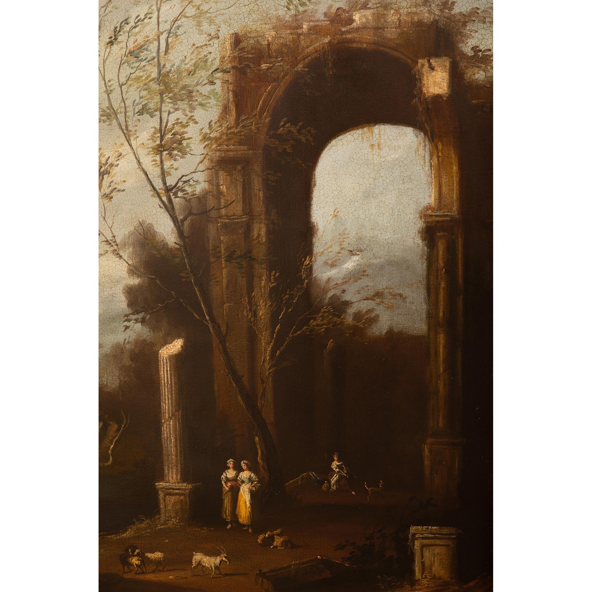Italian 18th Century Oil on Canvas Painting in a Giltwood Frame For Sale 1