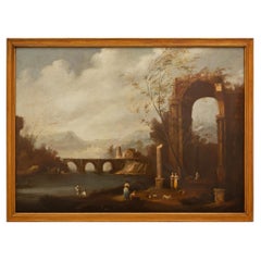 Italian 18th Century Oil on Canvas Painting in a Giltwood Frame