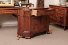 Italian 18th Century Olivewood Credenza with Canted Sides and Bracket Feet