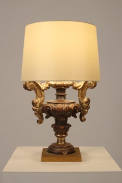 Italian 18th Century Ornate Carved Gesso Table Lamp