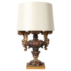 Italian 18th Century Ornate Carved Gesso Table Lamp
