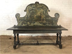 Italian 18th Century Painted Baroque Hall Bench