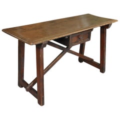 Italian 18th Century Painted Walnut Console, Writing Table