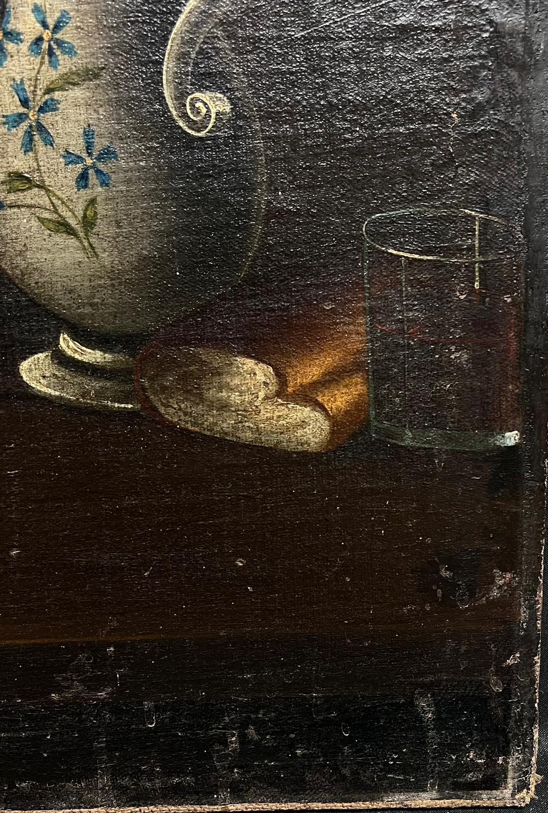 Großes italienisches Ölgemälde eines alten Meisters aus dem 18. Jahrhundert, Stillleben, Obstblumen und Krug (Alte Meister), Painting, von Italian 18th Century