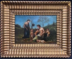 Very Fine 18th Century Italian Oil Painting Nude Figures in Classical Landscape
