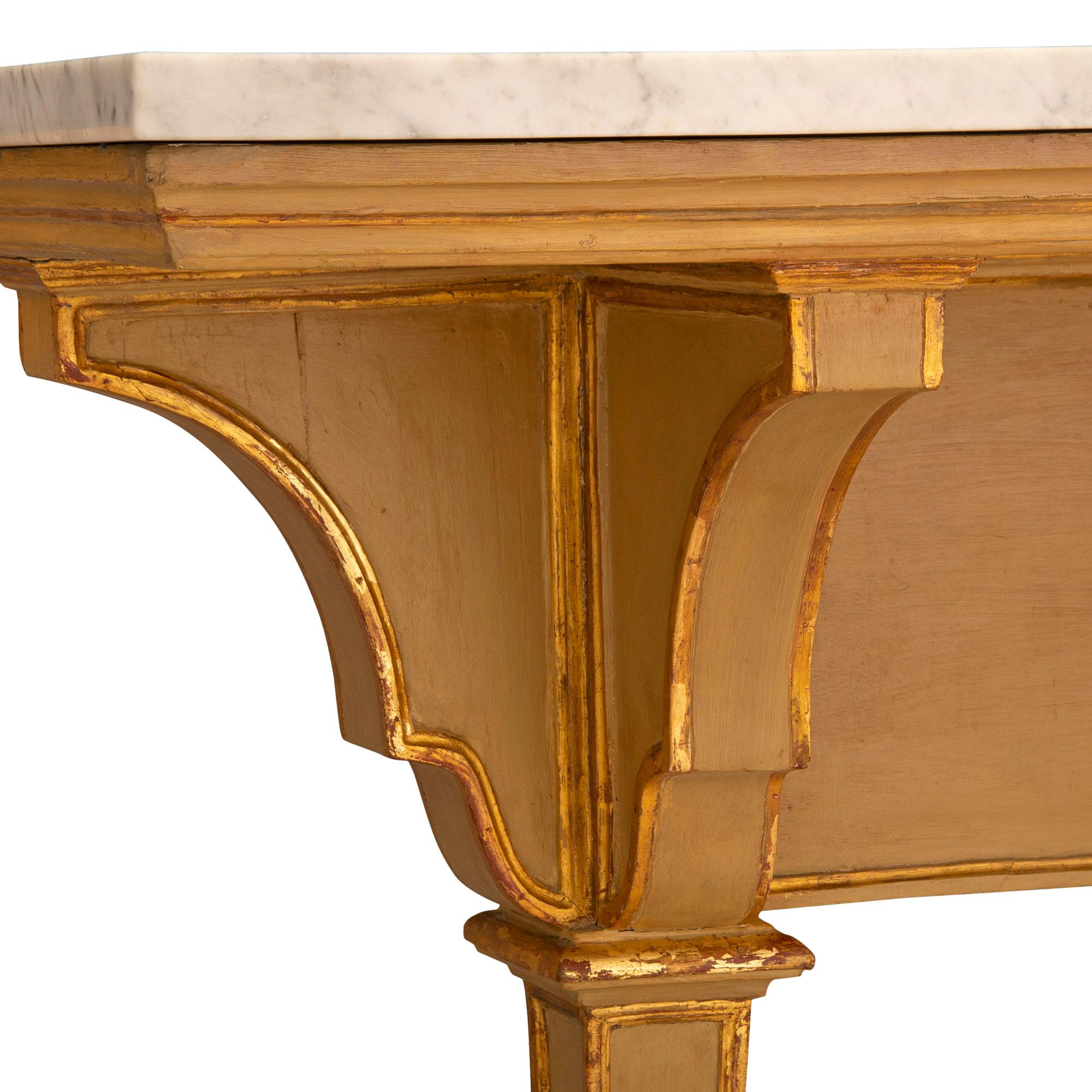 Marble Italian 18th Century Patinated and Giltwood Venetian Console For Sale