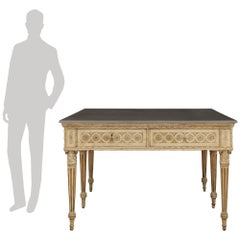 Italian 18th century Patinated, Giltwood and Marble center table