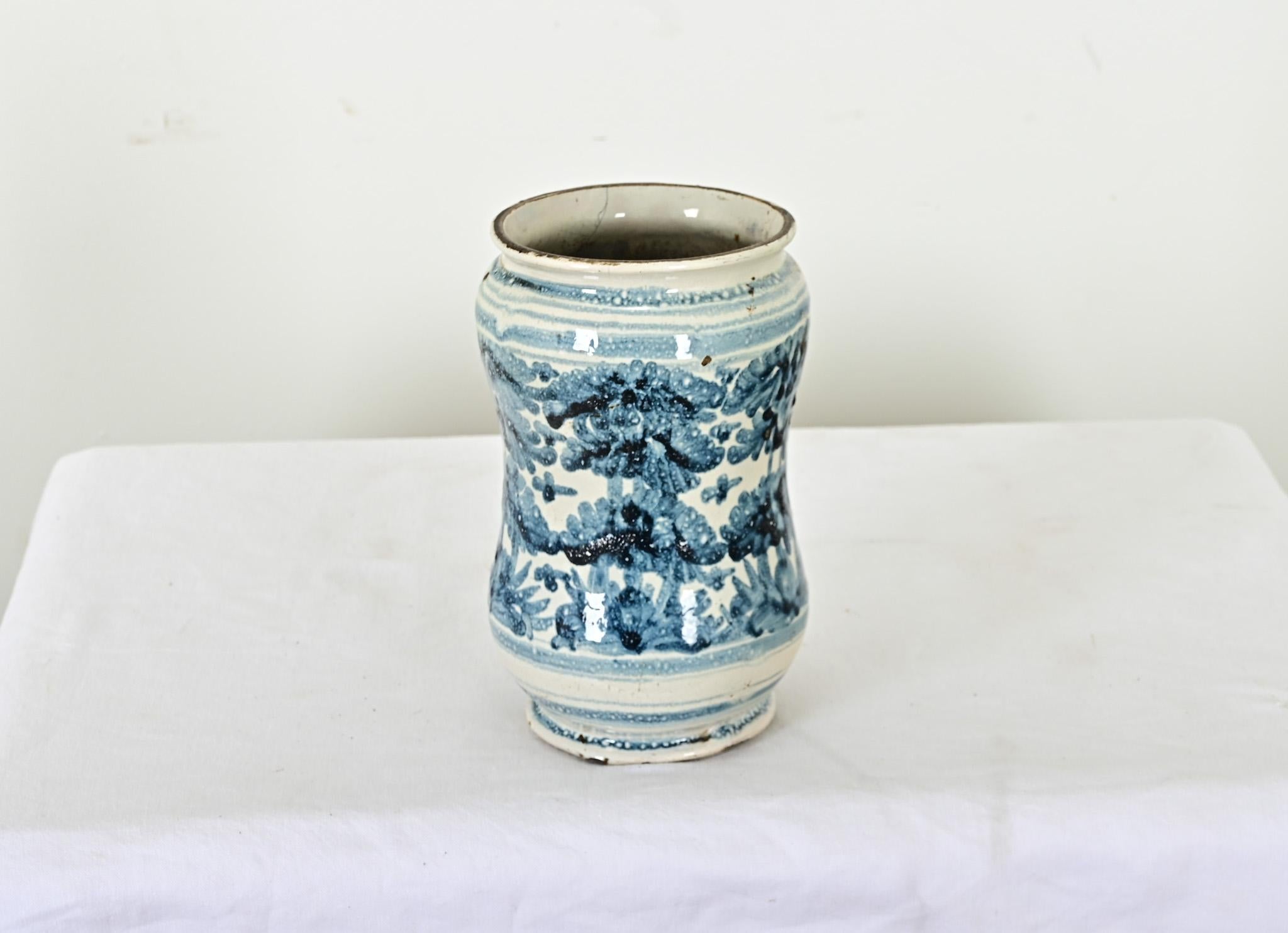 Hand-Painted Italian 18th Century Pharmacy Jar For Sale