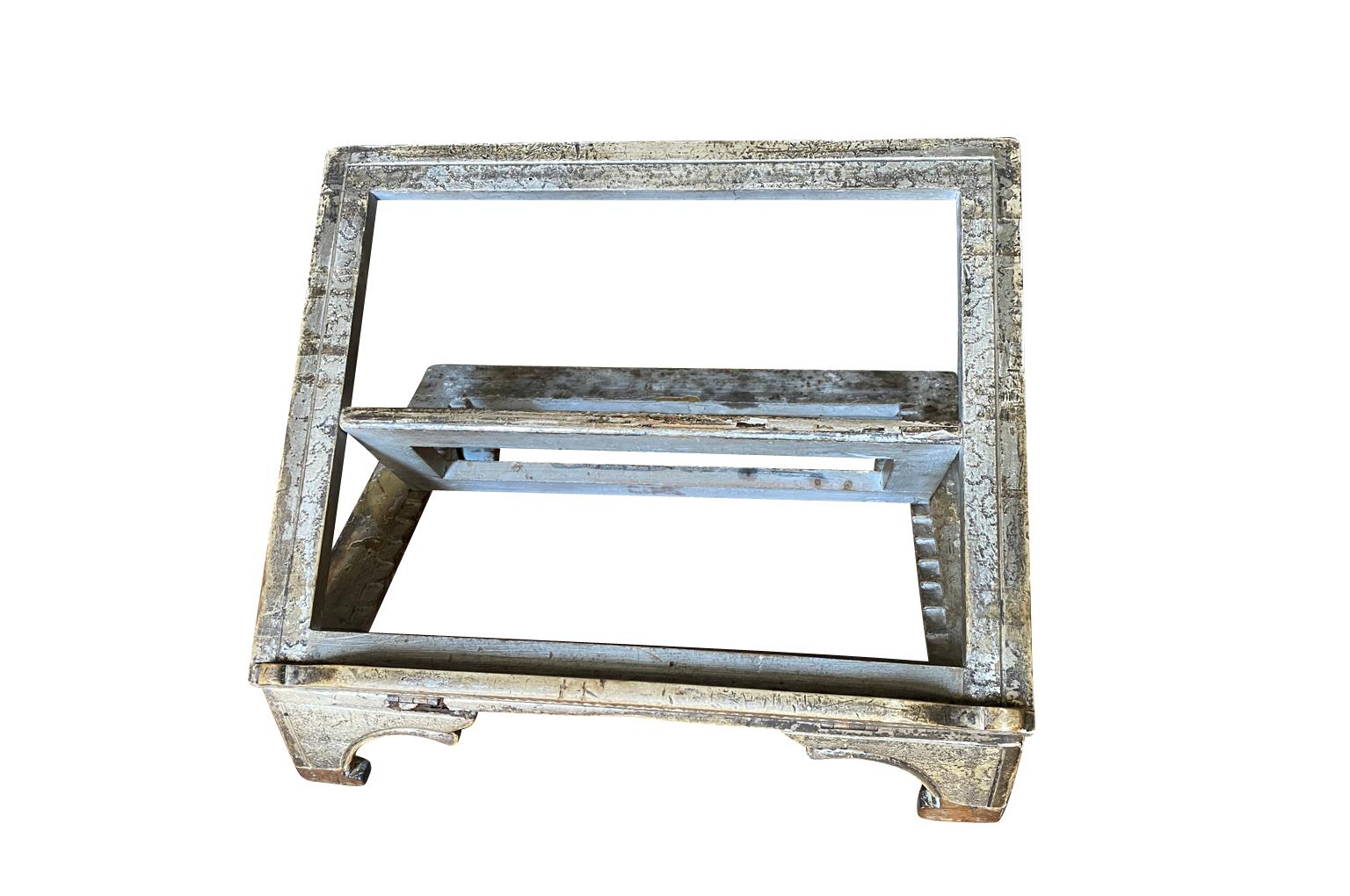 A very beautiful 18th century Porte Livre - Book Stand from the Tuscan region of Italy.  Wonderfully crafted from silver giltwood.  Not only perfect for displaying a book, but a small painting as well.