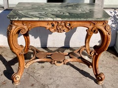 Italian 18th Century Regency Console With Green Marble Top