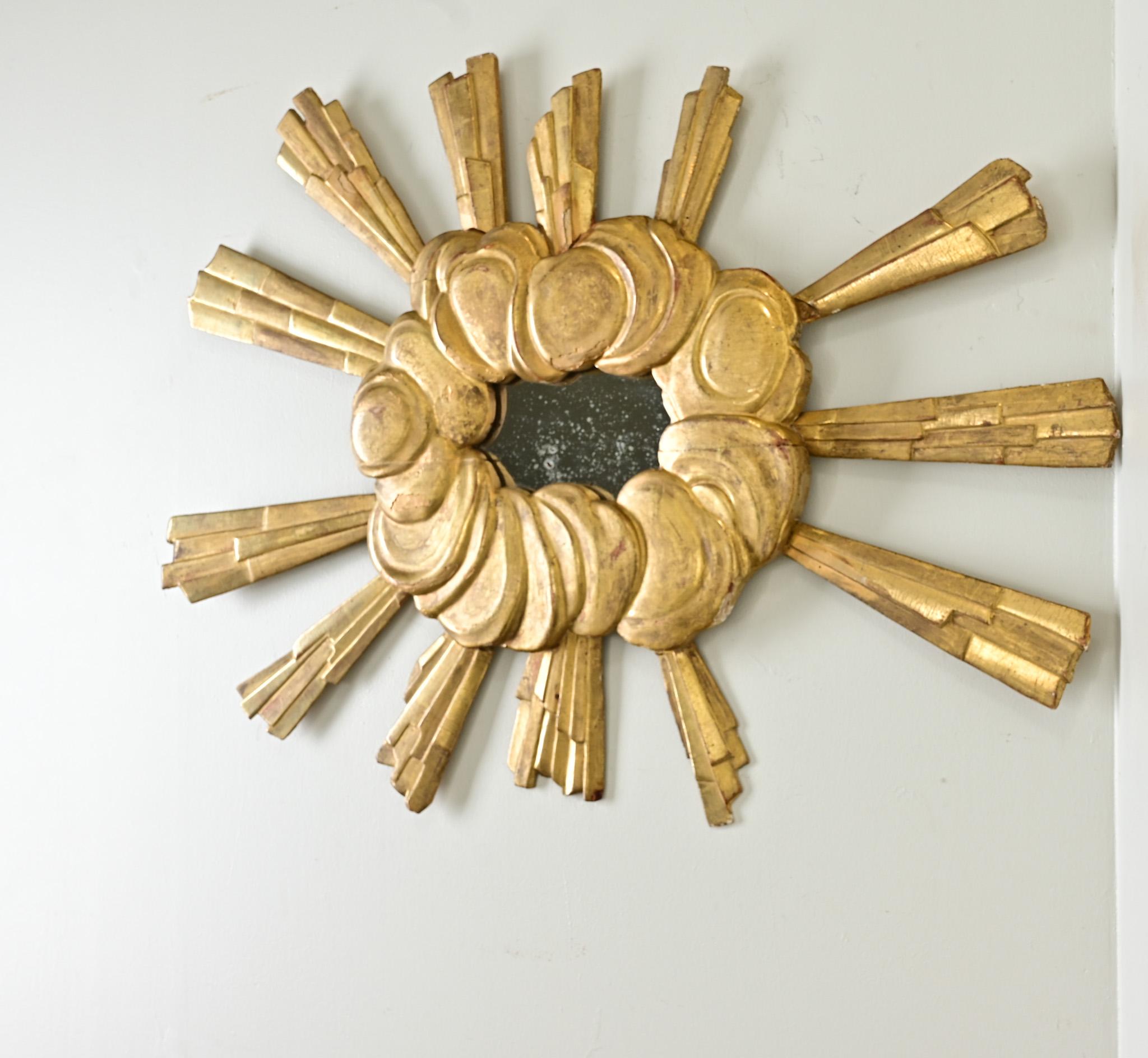 Italian 18th Century Religious Gilt Mirror 5