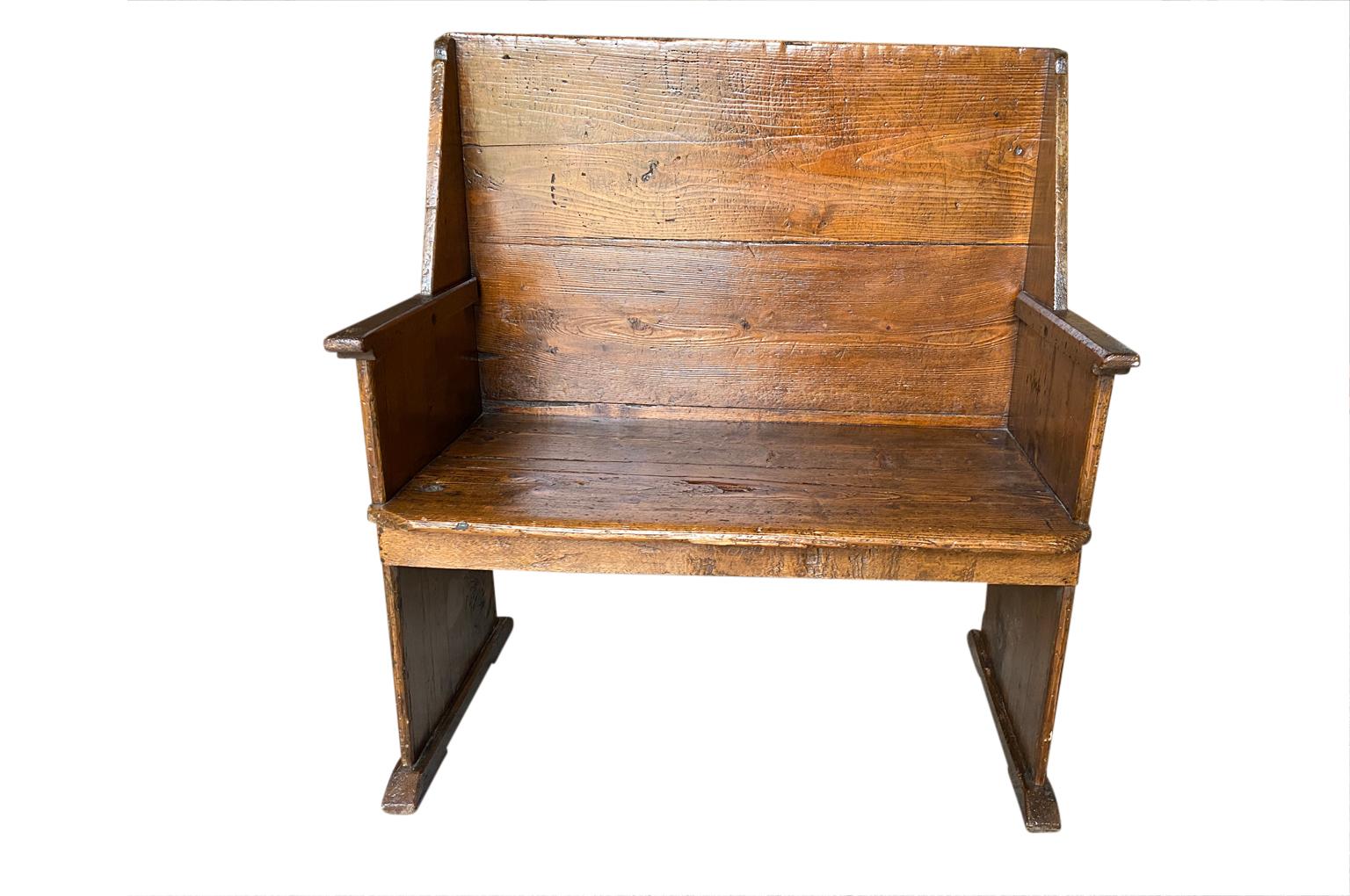 Italian 18th Century Rustic Bench In Good Condition For Sale In Round Top, TX